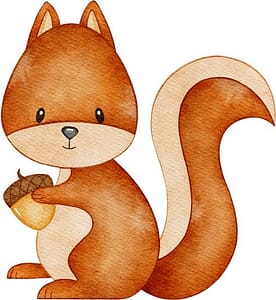 a watercolor illustration of a cute squirrel holding a pine nut. The image gives visual depiction of the blog topic - Now I Know Why People Hate squirrels.